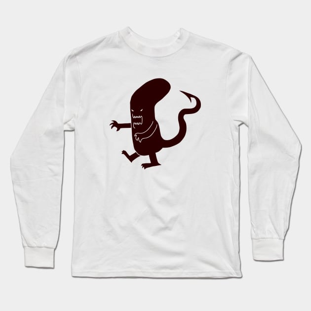 Extraterrestrial Alien Fangs Long Sleeve T-Shirt by Leap Arts